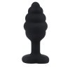 BUTT PLUG Black ribbed small